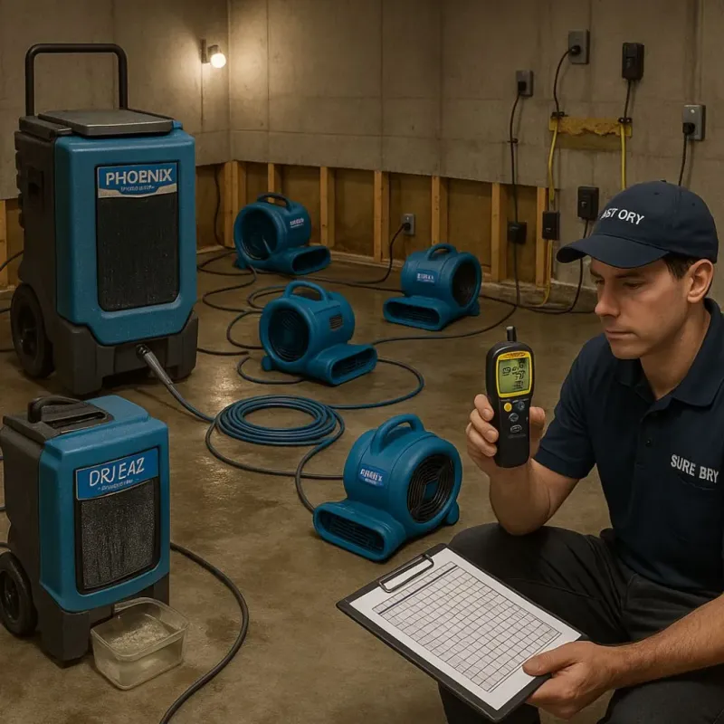 Structural Drying and Dehumidification process in Damascus, MD